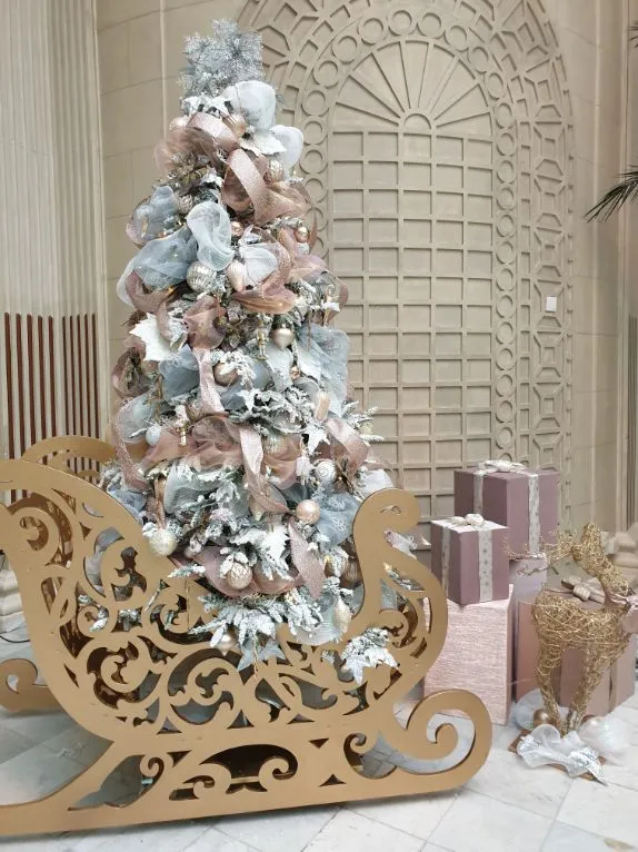 Silver And Rose Gold Christmas Tree Pink Champagne Rose Gold Christmas Tree Seasonal Decor Hire