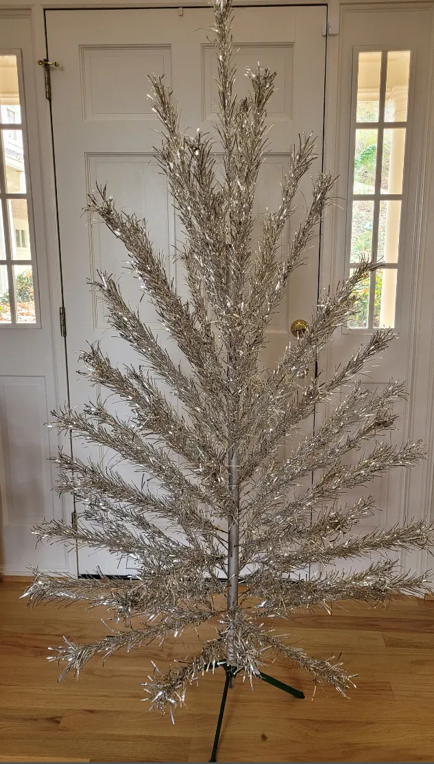 Silver Tree With Color Wheel Aluminum Retro Christmas Tree Aluminum Christmas Trees-Vintage Christmas Decor Fun! The Vintage Inn