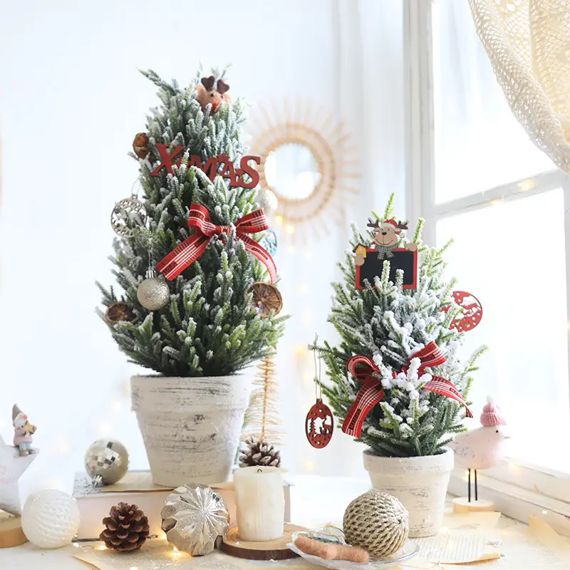 small artificial christmas tree decorations home office - Temu