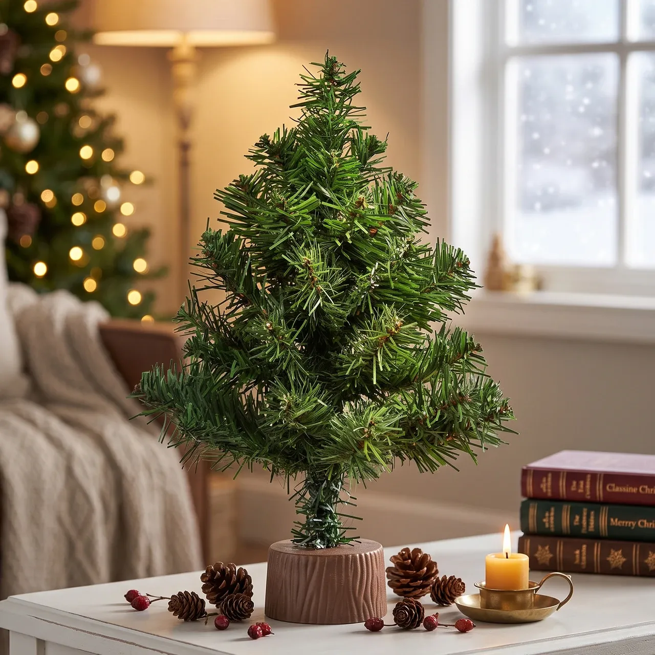 Small Christmas Decorations Christmas Plastic Christmas Trees Joyfy 2FT Small Tabletop Christmas Tree With Multi-Color
