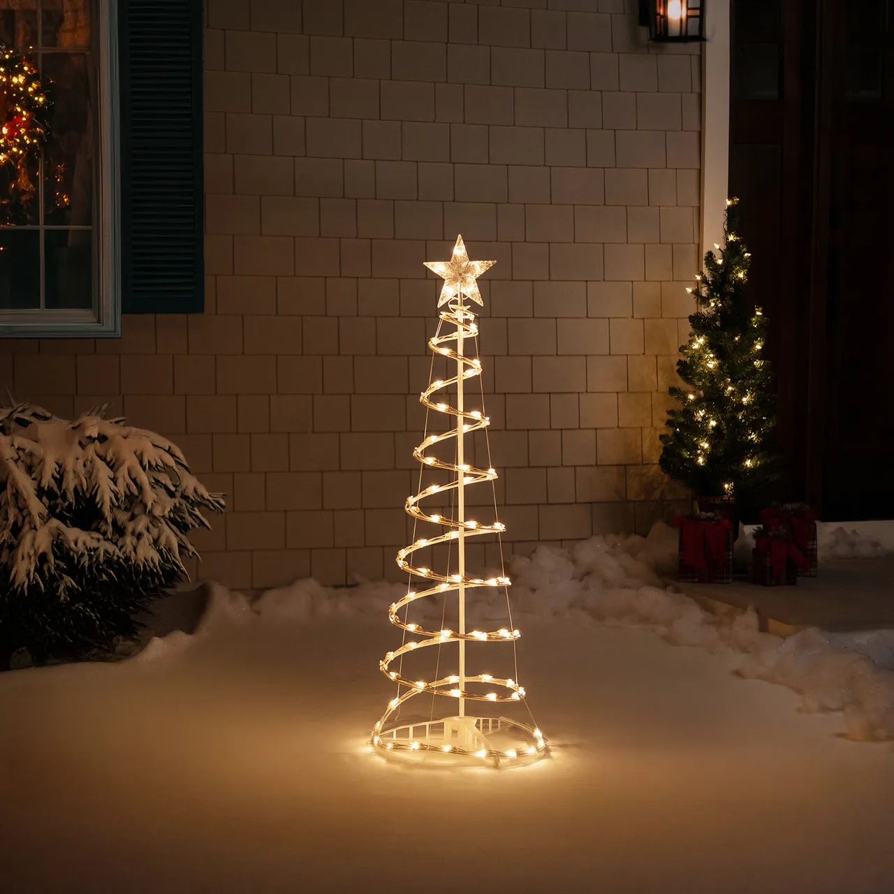 Spiral Christmas Outdoor Pop Up Christmas Tree Lighted Spiral Christmas Trees 3ft, 4ft 6ft Outdoor Holiday