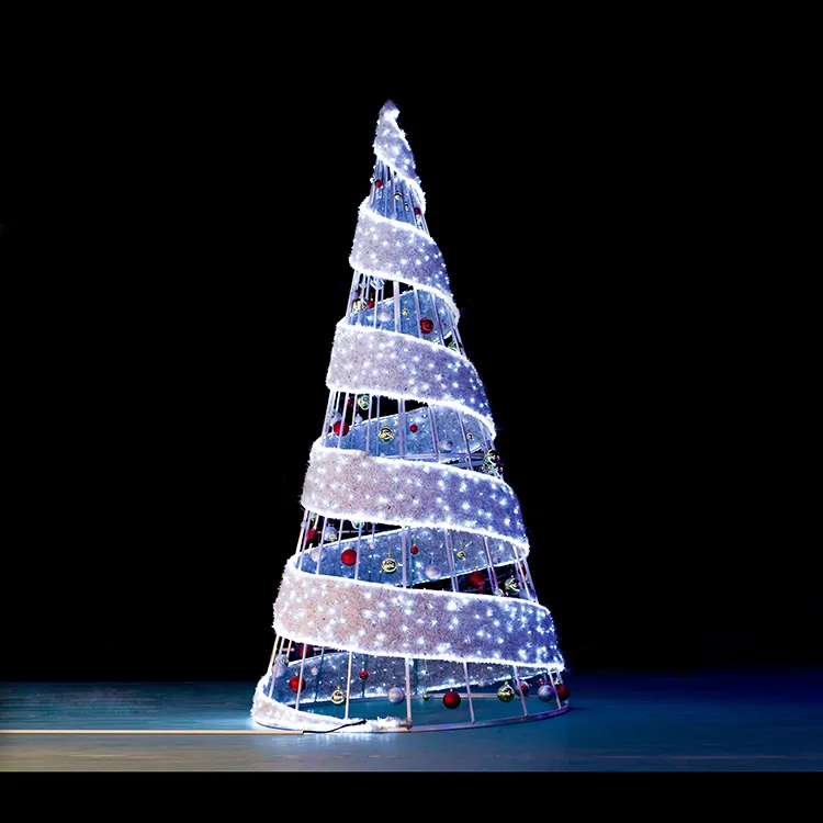 Spiral Christmas Outdoor Pop Up Christmas Tree LED Spiral Tree White Outdoor Lighted Christmas Trees Giant
