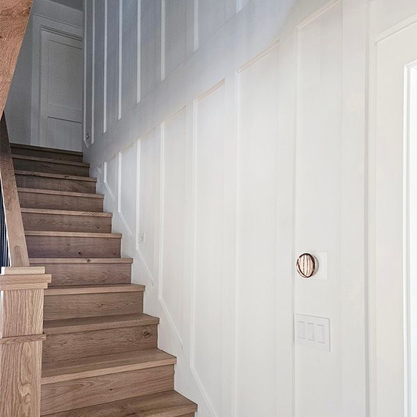 Stair Wall Paneling Board And Batten Walls Up The Stairwell WindsorONE