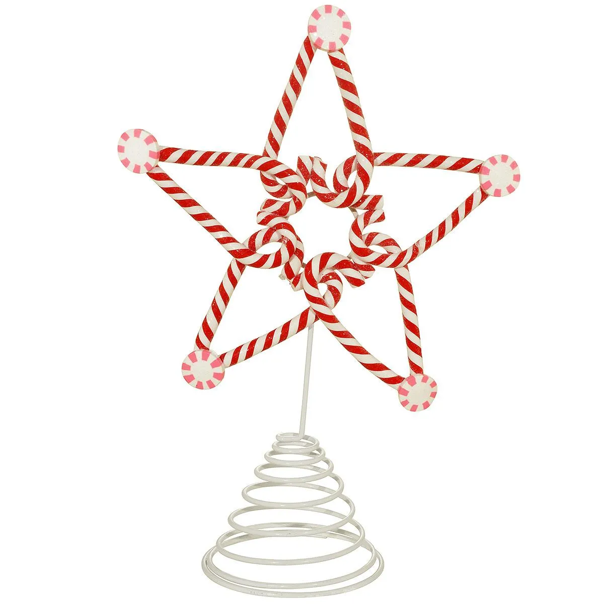 Star Clay Dough Candy Cane Tree Topper