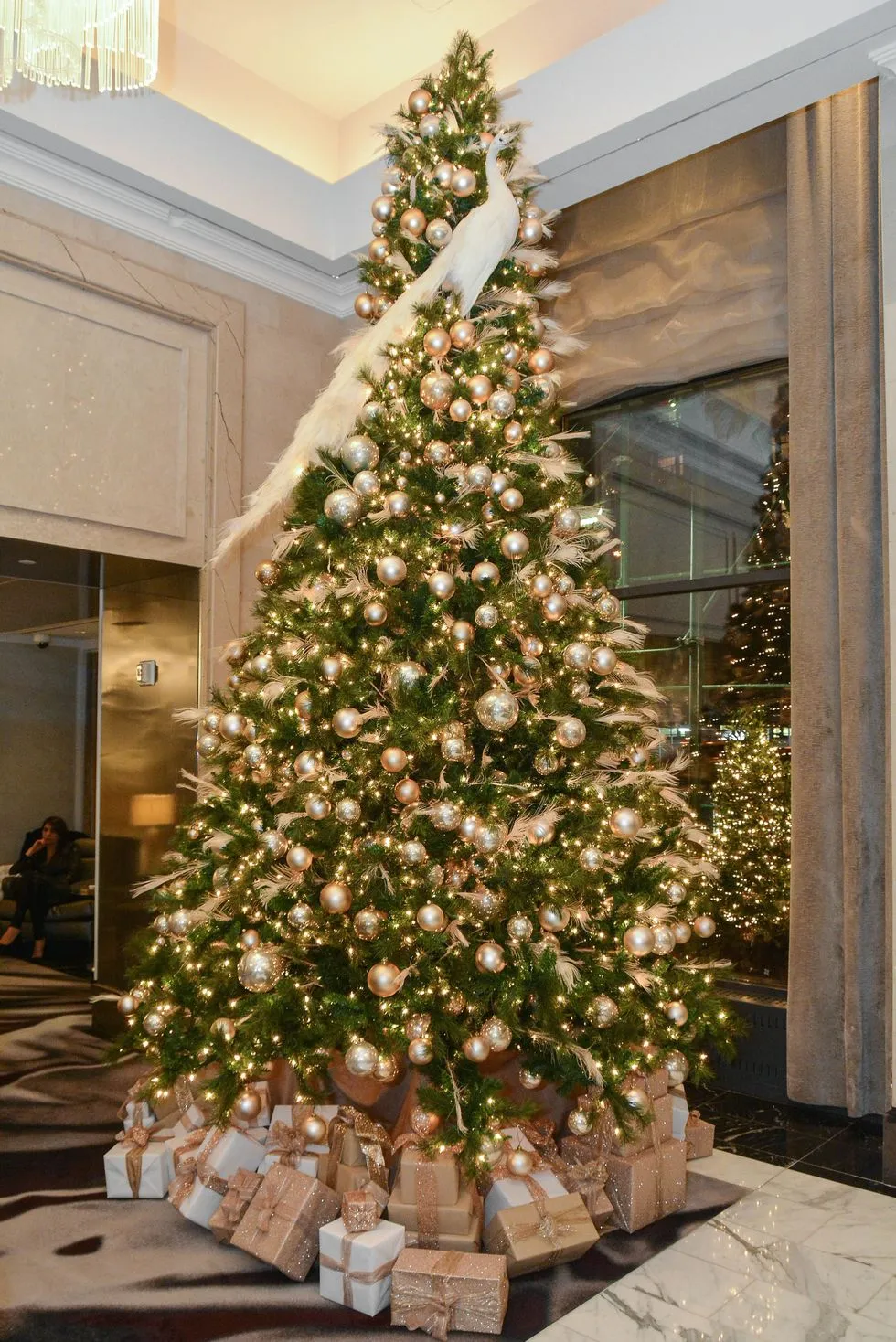 Stunning 10ft Christmas Tree with Dazzling Gold Decorations