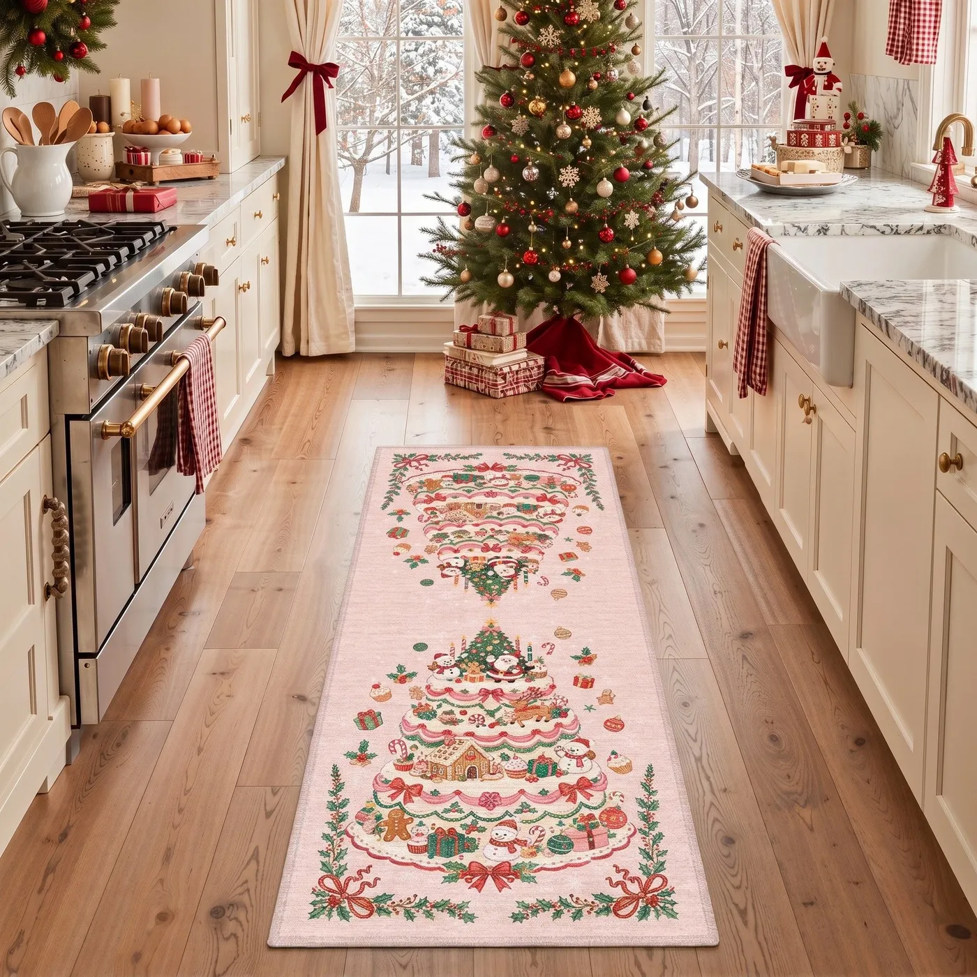 Sylven Christmas Tree Cake Light Rug - Washable & Non-Slip | GENIMO