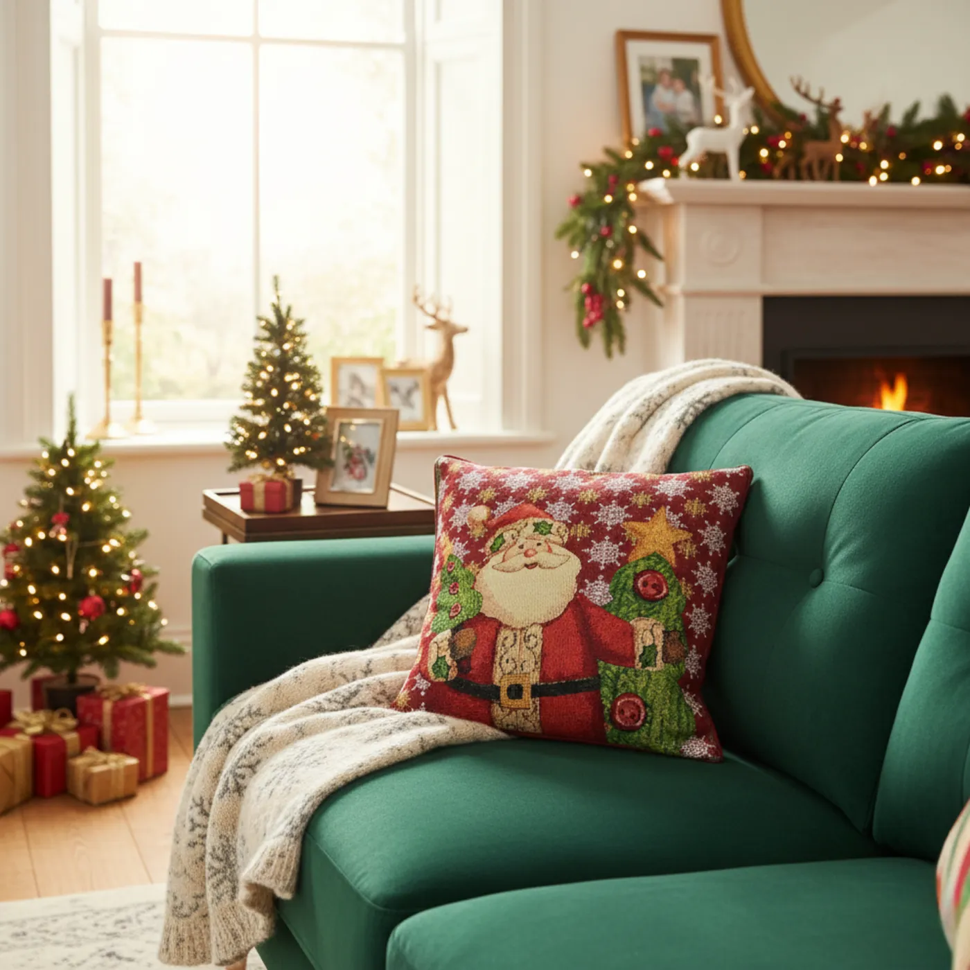 Tache Christmas Cute Santa Claus Is Coming to Town Throw Pillow Cover (DB15191CC) 1 Piece