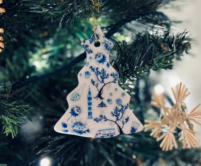 Taiwan Blue and White Ceramic Christmas ornament Design Stories - Pinkoi