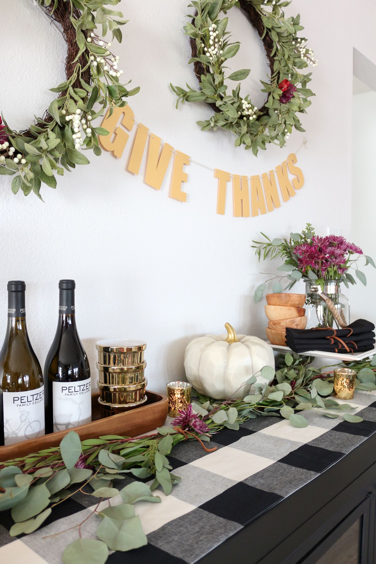 Thanksgiving Sideboard Decor & Entertaining Ideas