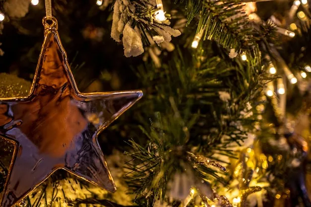 The christmas tree is decorated with lights and toys lanterns garland  lighting in the room - Stock Image - Everypixel