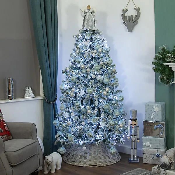 The Christmas Workshop 71089 Angel Tree Topper With Silver & White Dress