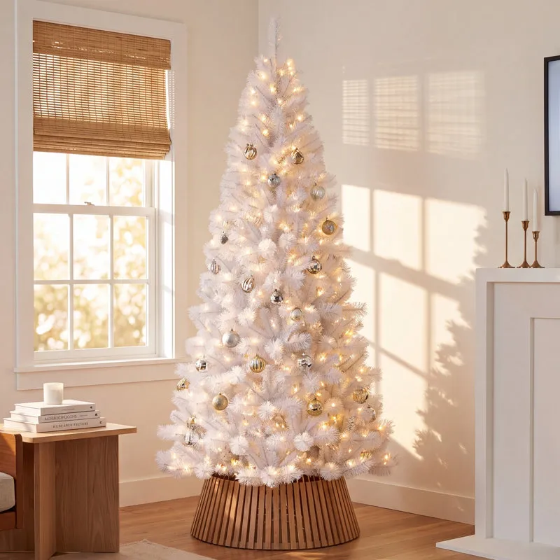The Holiday Aisle® Johvan Pre-Lit Pine Christmas Tree & Reviews | AllModern
