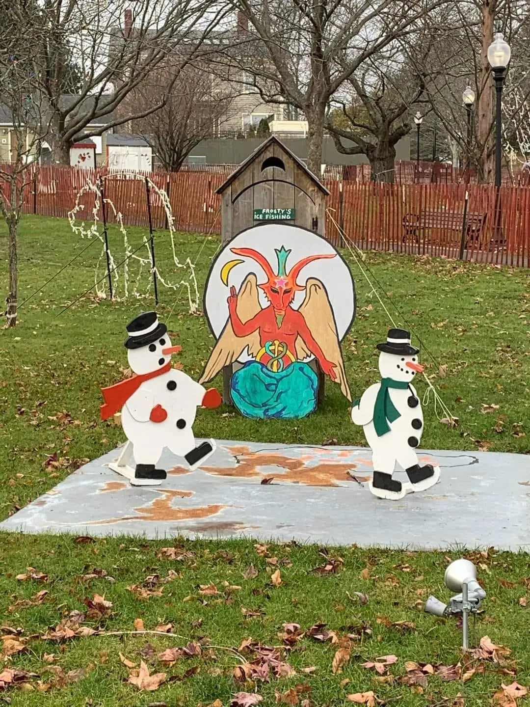 The New Bedford Baphomet: City removes pagan art added to holiday display