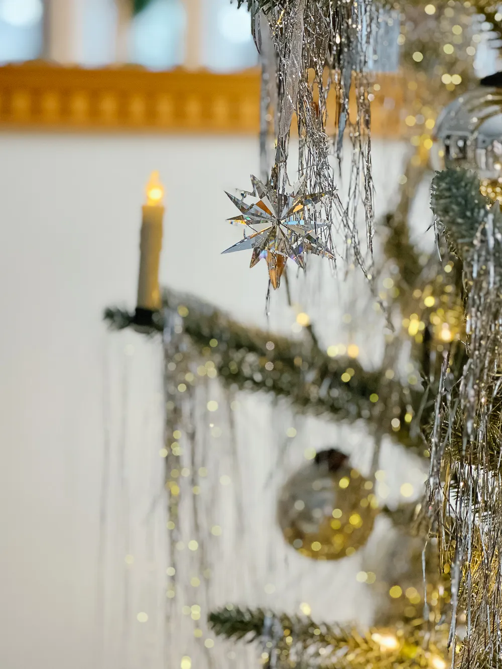 This Year's Very Sparkly Tinsel Christmas Tree - Making it in the Mountains