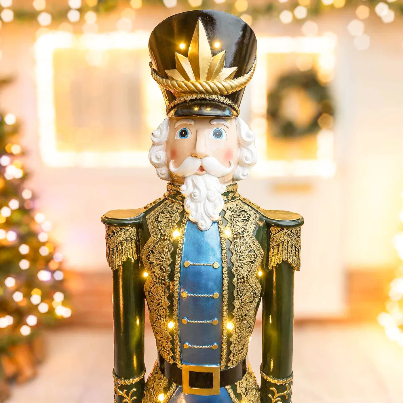 Traditional Nutcracker Soldier Christmas Holiday Decorative Nutcrackers  Large Traditional Xmas Nutcracker Multi-Coloured With LEDs Garden