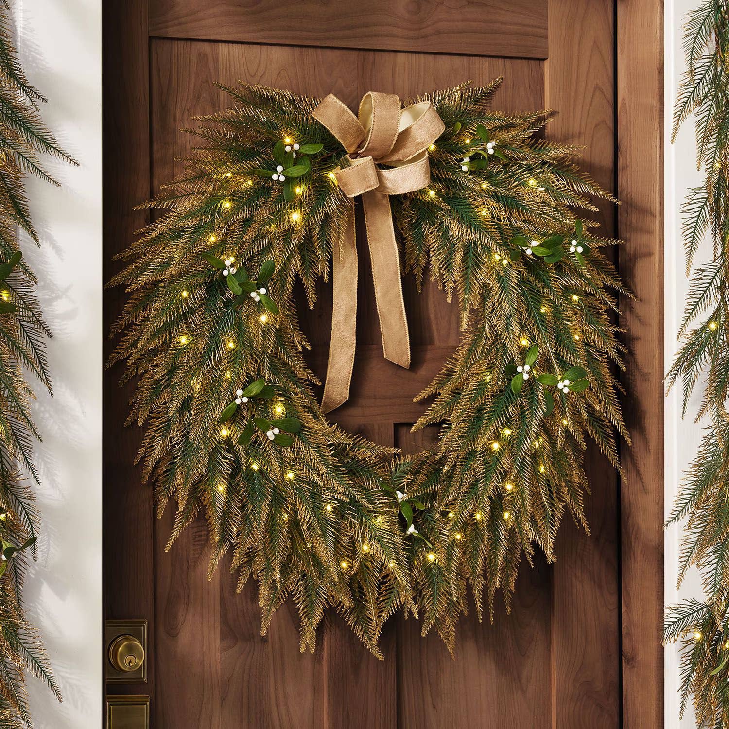 Transform Your Front Door With Sam's Club's $50 Pre-Lit Cypress Wreath