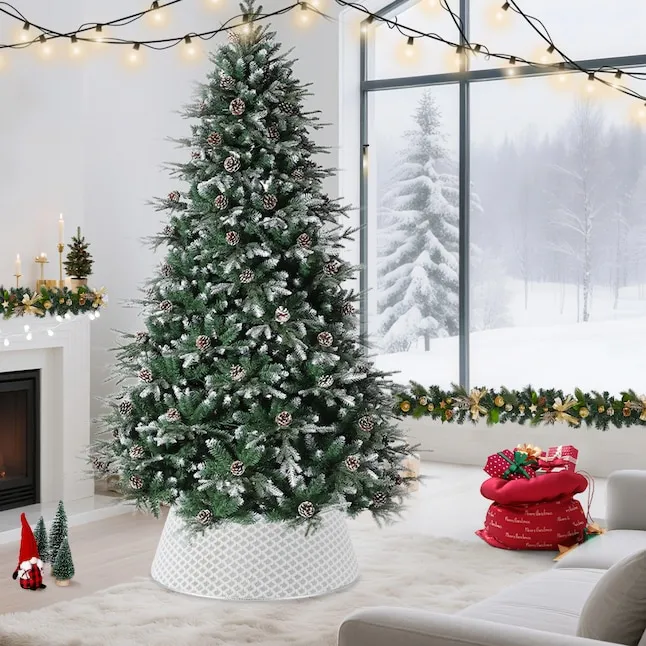 Tree Collar Holiday Christmas Tree Stands Skirts 56cm Wicker Christmas Tree  Skirt Base Rattan Basket Ideal