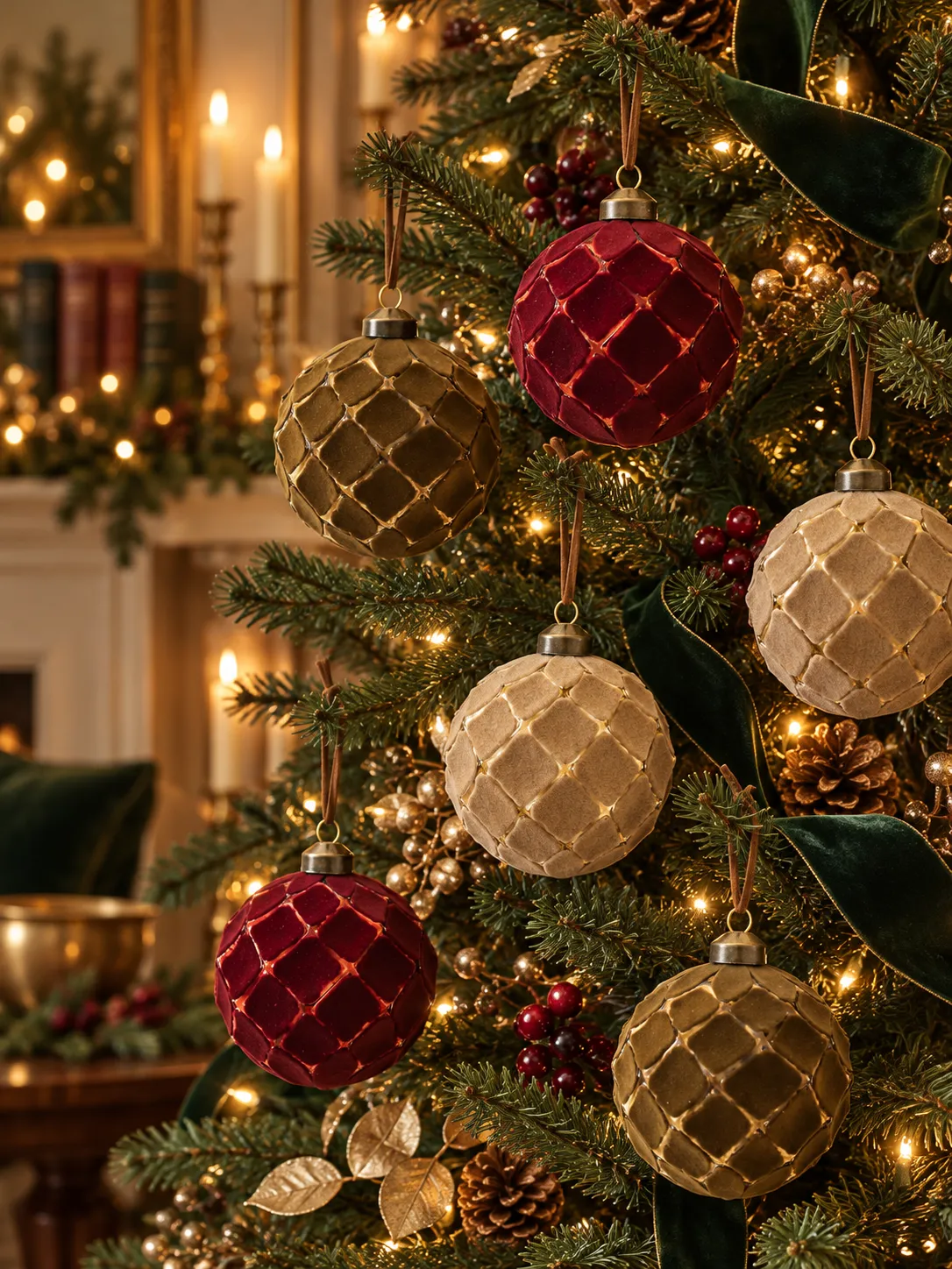 Trellis Glass Christmas Ornaments — Set of 36 — Ricardo J Posada