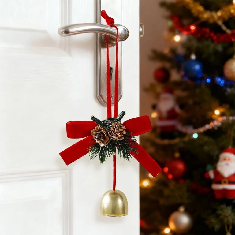 Velvet Bow Bells Door Hanging Decoration - Christmas Front Door Welcome Bow  Doorbell, with Pinecones, for Home Christmas Tree Door Decorations Ringing  Bells - Walmart.com