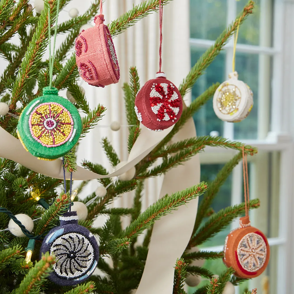 Vintage Bauble Beaded Ornaments - Set of 6 | Handmade Christmas Decorations  – Craftspring