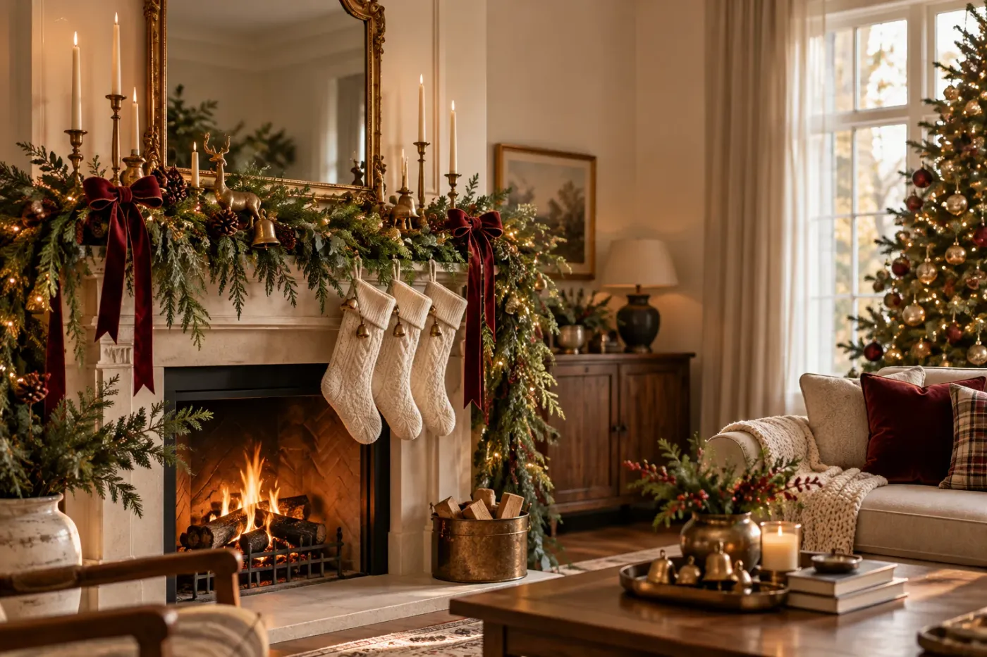 Vintage Christmas Mantel Decor: 7 Ideas and a Simple Styling Guide |  Seasonal Scene Studio