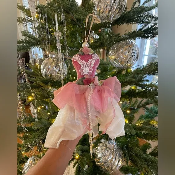 Vintage Velvet Victorian-style Christmas Ornaments With Gold Shabby Chic  Vintage Victorian Christmas Ornament 13” Elegance Rose Bodice