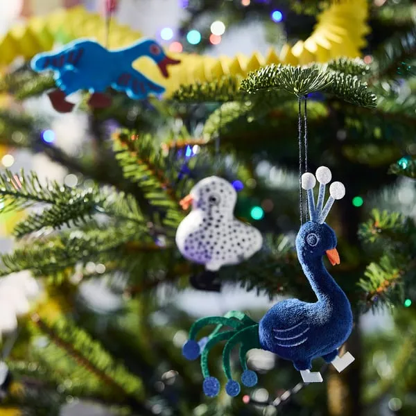 VINTERFINT tree ornament set of 3, birds/mixed colours - IKEA Estonia
