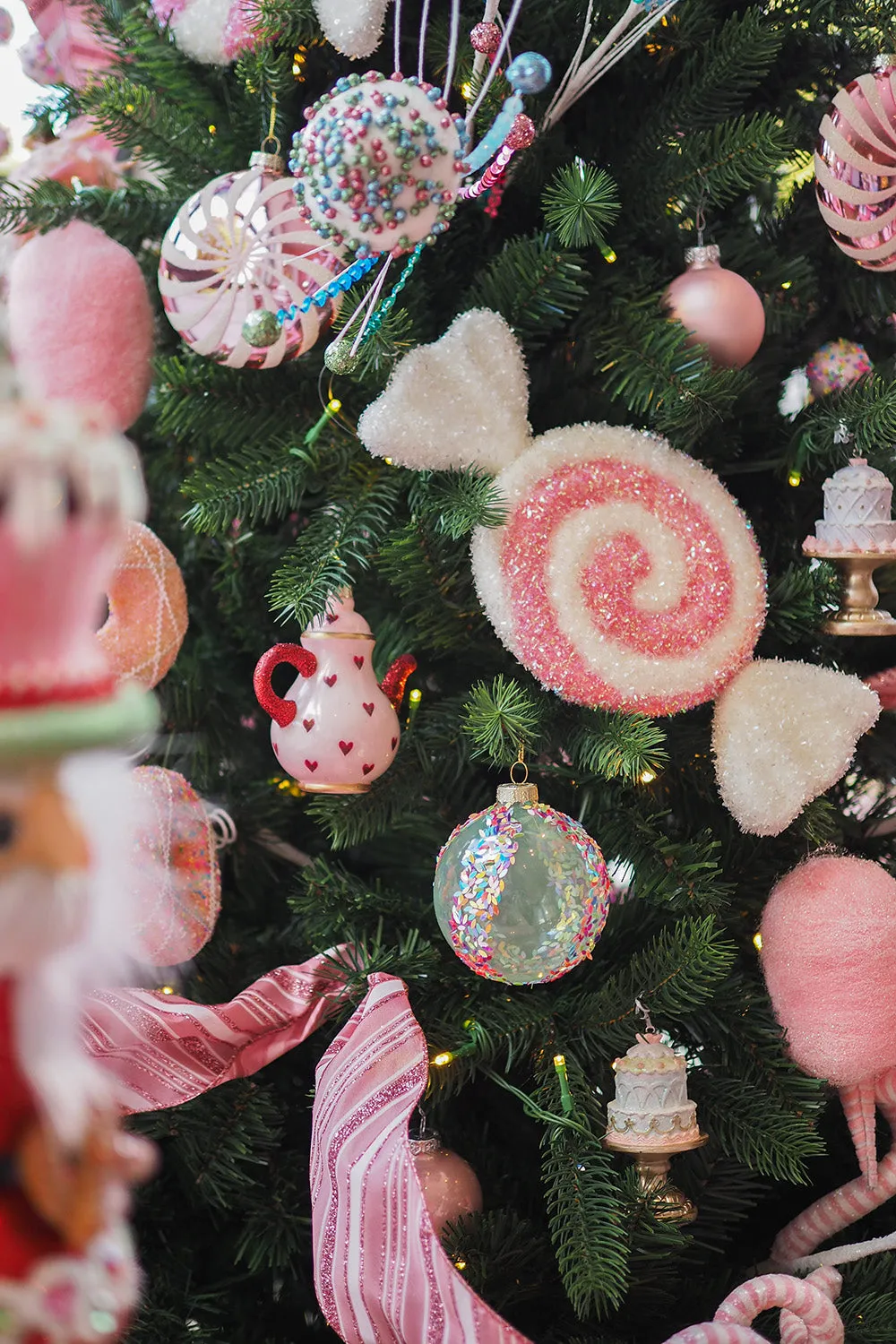 Viv! Christmas Baubles - Candy Sequins - set of 3 - glass - pastel colors -  Ø8cm | Viv! Christmas