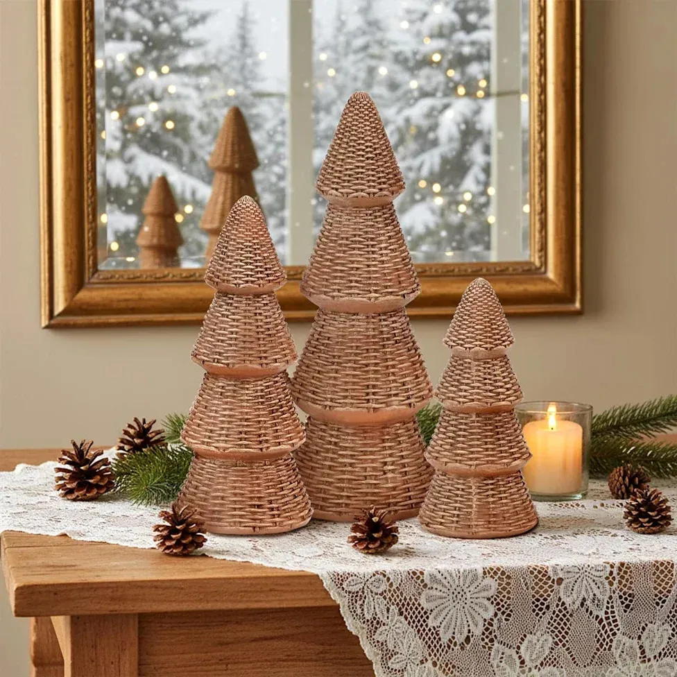 Walmart's Woven Tabletop Christmas Trees Add a Gorgeous Handcrafted Look  Without the Luxury Prices