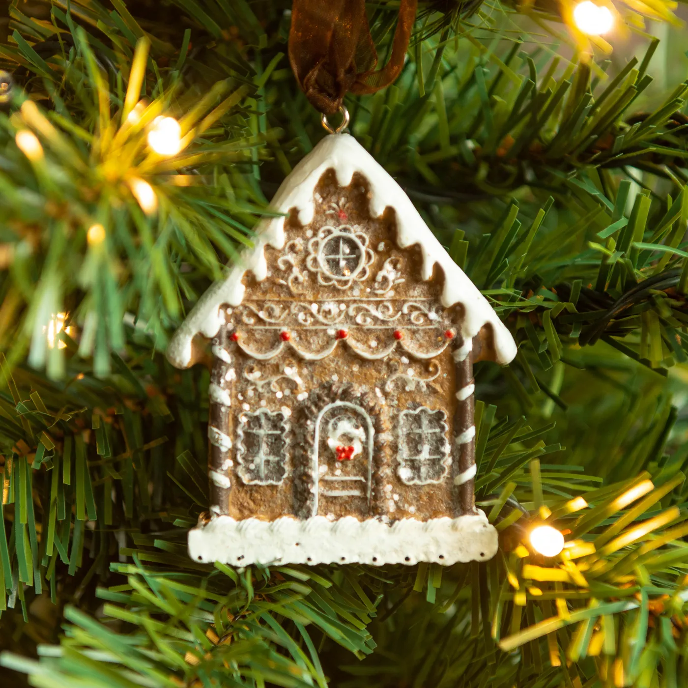 White 'Iced' Gingerbread House Christmas Decoration | Grasmere Gingerbread