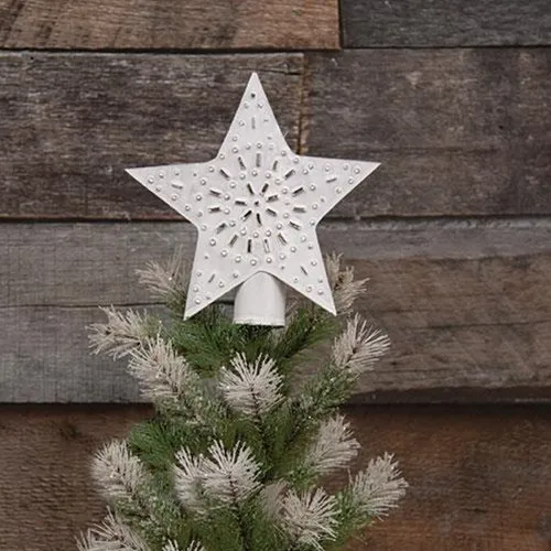 Whitewashed Star Tree Topper