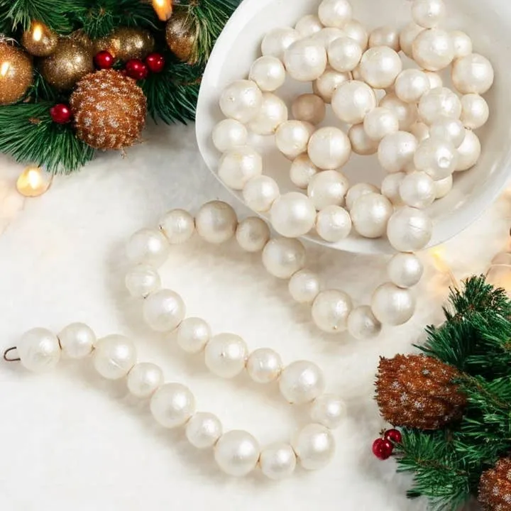 Wholesale 6 FT. Antique Pearl Garland Christmas Tree Decorations for your  store - Faire