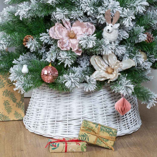 Wicker Tree Collar Christmas Christmas Tree Stands Skirts White Wicker Tree  Skirt, Handmade Rattan Tree Collar,