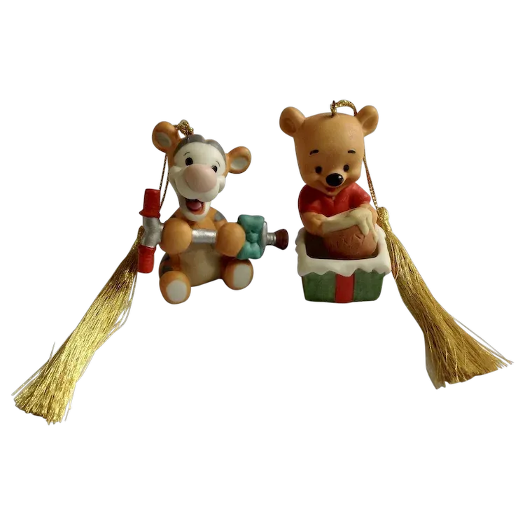 Winnie the Pooh and Tigger Ceramic Christmas Tree Ornaments Disney . For  Sale at Ruby Lane