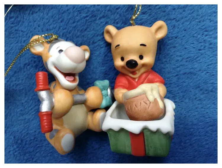Winnie the Pooh and Tigger Ceramic Christmas Tree Ornaments Disney . For  Sale at Ruby Lane