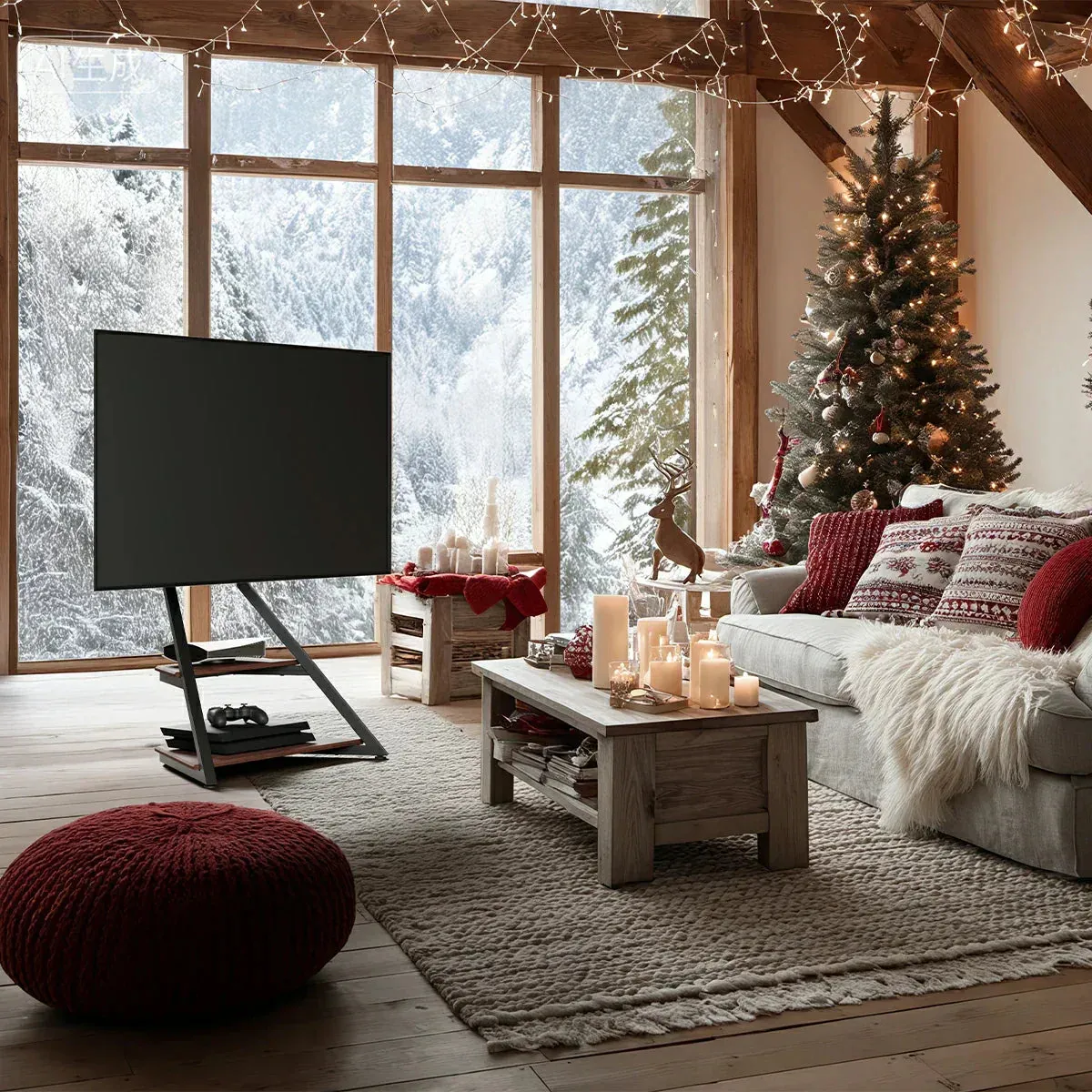 Winter Gift Ideas: TV Stand with Fireplace & Speaker Stands Combo