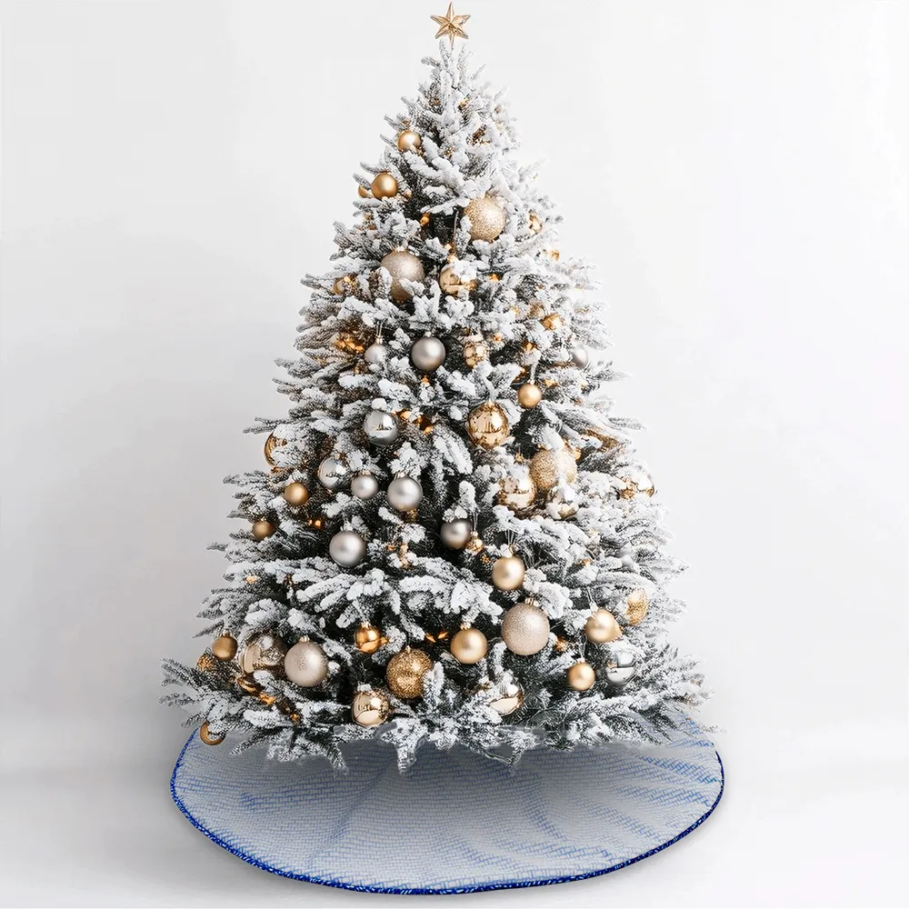 Winter Wonderland Christmas Tree Fine Skirt Reversible Classic Blue & White