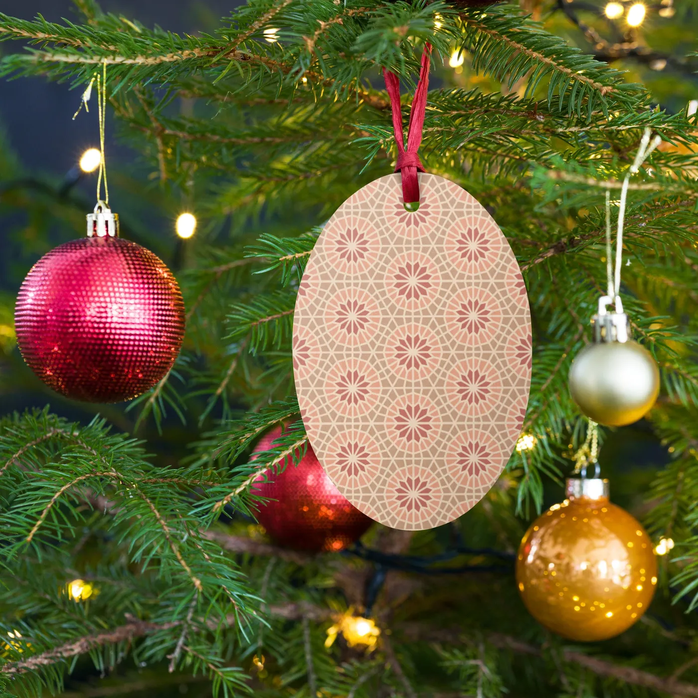 Wooden Holiday Ornaments - Geometric Star in Cocoa and Cream – The Shamal