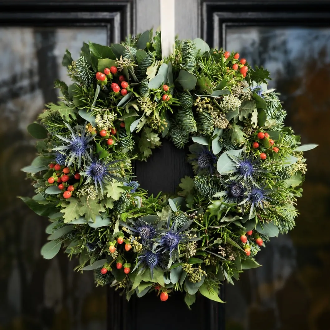 Wreath ~ The Highland Thistle Door Wreath ~ Next Day Flower Delivery UK
