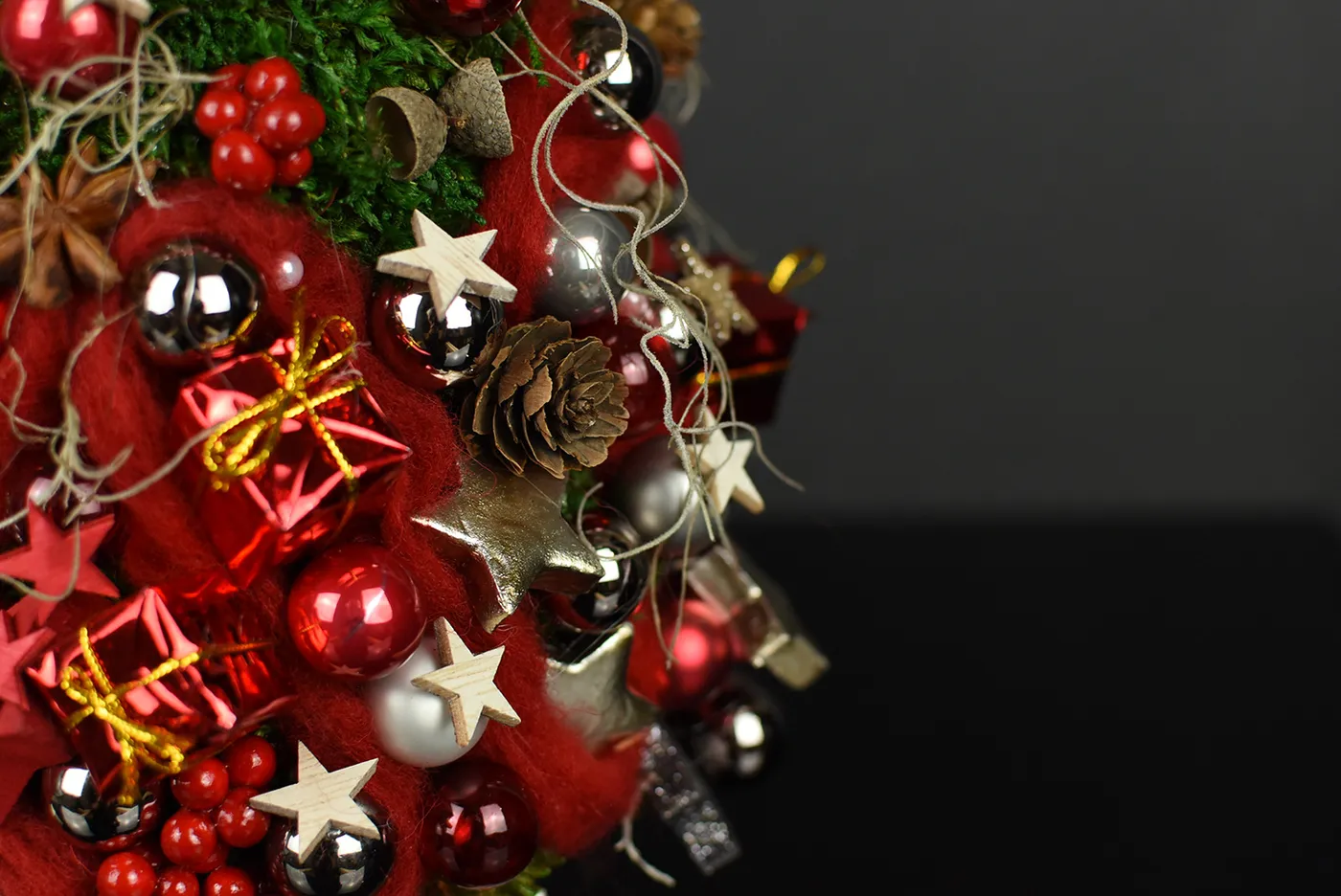 Yuliya Kundo Flower Design - Christmas Tree Decoration - Ruby Red Color 'S'